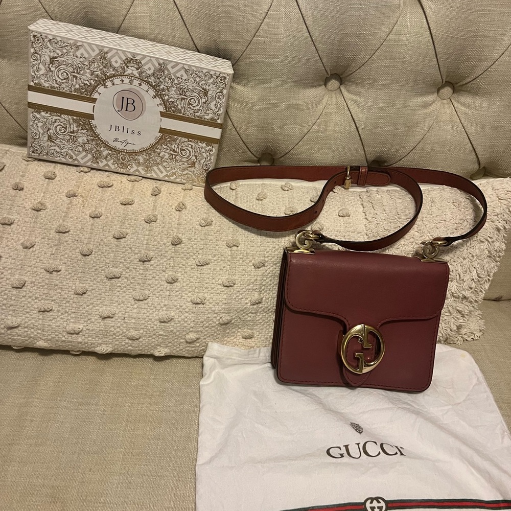 (SOLD) Gucci Maroon/Purple Leather Crossbody Bag